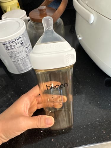 Customer photo review of Hegen Nipple Thick Feed, 2-Pack (for thickened liquids)