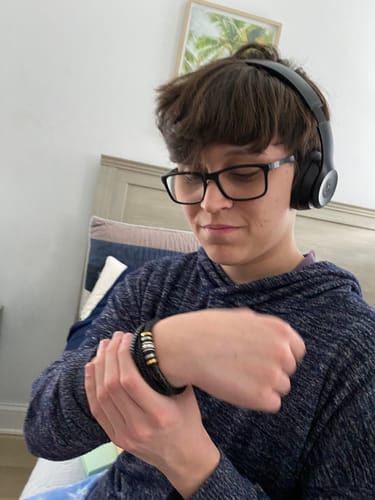 Customer photo review of For Son Grandson - I Will Always Be With You - Personalized Double Row Bracelet