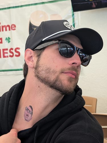 Customer photo review of Custom Photo Face Temporary Tattoo