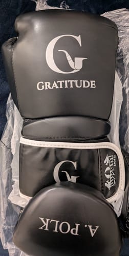 Customer photo review of Custom Black PU Leather Boxing Training Gloves C13