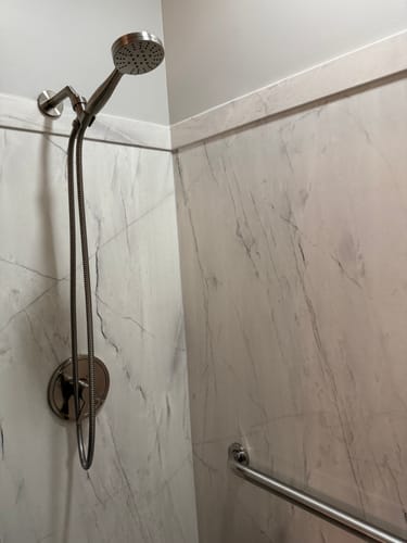 Customer photo review of 1-Handle Valve and Trim Shower System with 3-Spray Handheld Shower Head Set