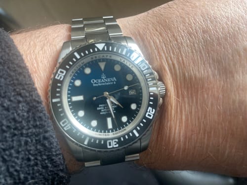Customer photo review of Oceaneva Men's Deep Marine Explorer II1250M Pro Diver Watch Blue Black Watch Black Bezel
