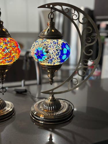 Customer photo review of Wholesale DIY Moon Turkish Mosaic Lamp Kit - 12 kits | Bulk Order