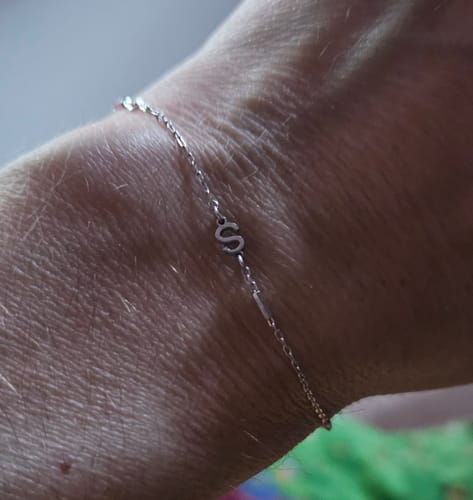 Customer photo review of Mini Gold Filled Initial Charm