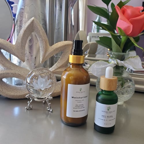 Customer photo review of Moisturizer + Face Serum Bundle