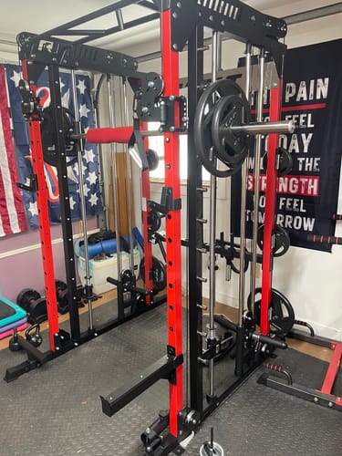 Customer photo review of RitFit M1 Multi-Functional Smith Machine 2.0 with Cable Crossover System and Squat Rack for Home Gym