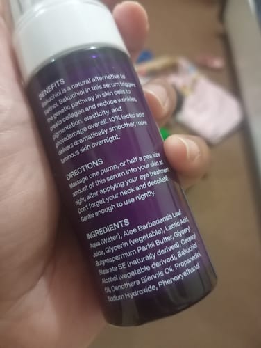 Roumasa M. review of BAKUCHIOL RESURFACING NIGHT SERUM - with 10% Lactic Acid image 2 out of 2