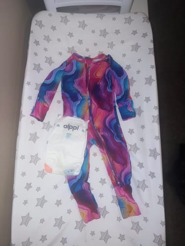 Customer photo review of Wispy Cloud Diaper Monthly Box