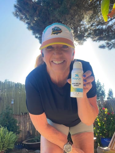 Customer photo review of PlayOn Pain Relief Spray