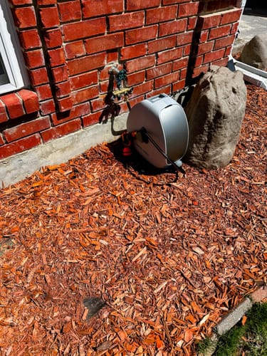 Customer photo review of Ground-Mounted Retractable Hose Reel 82ft-130ft