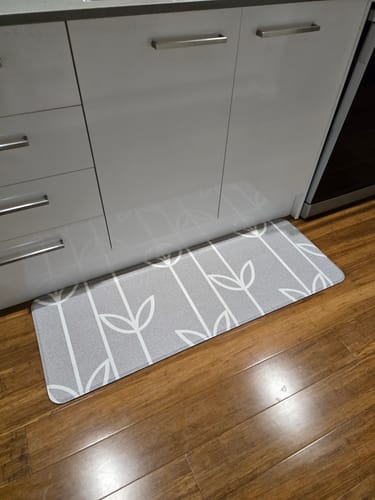 Customer photo review of Stripe Deep Cavern Laundry & Kitchen Mat
