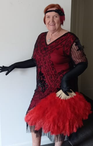 Jen G. review of Rhinestone & Red Feather Headband image 2 out of 2