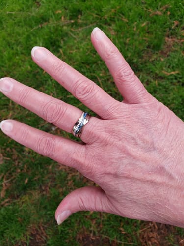 Customer photo review of Sparkle Diagonal Ring with Cremation Ash