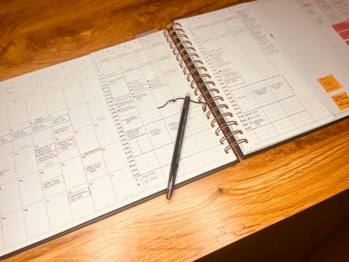 Customer photo review of 2025 Vertical Weekly Planner, Evergreen