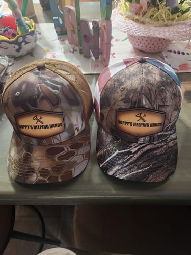 Customer photo review of Premium Custom Leather Patch Hats (Wholesale)