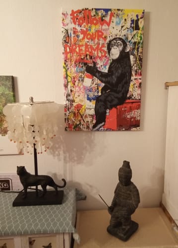 Customer photo review of Leinwandbild Banksy Follow your Dreams Hochformat