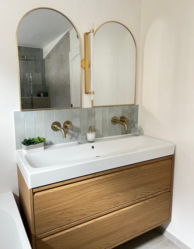 Customer photo review of Mitigeur salle de bain encastré or brossé