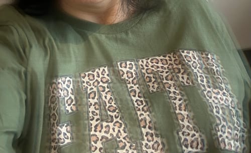 Customer photo review of Faith Leopard Print Short Sleeve Shirt