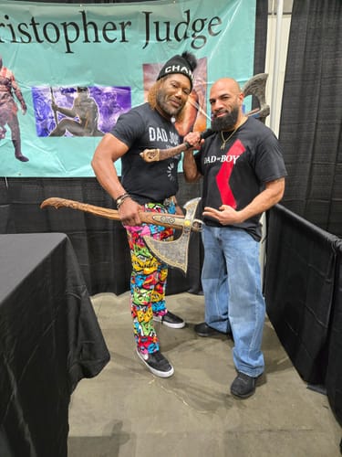 Customer photo review of Handcrafted Leviathan axe with leather cover and glow in the dark runes