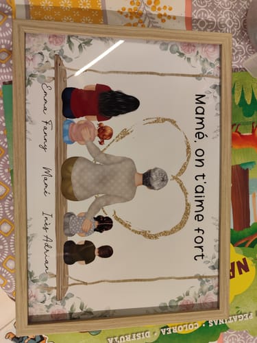 Customer photo review of Affiche Personnalisée - Mamie et Petits-enfants
