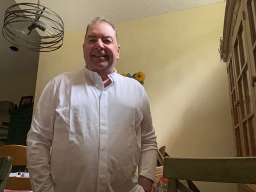 Customer photo review of Long-Sleeve Casual Button-Down: Arctic White