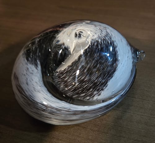 Customer photo review of Memorial Sleeping Cat with Infused Cremation Ash