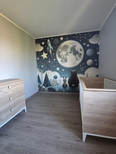 Customer photo review of Papier Peint Espace Constellation et Copains
