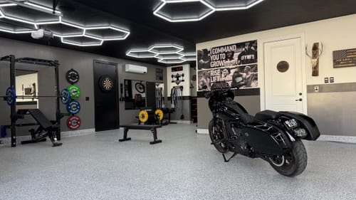 Customer photo review of Dimmable Hexagon Lights | Hex Garage