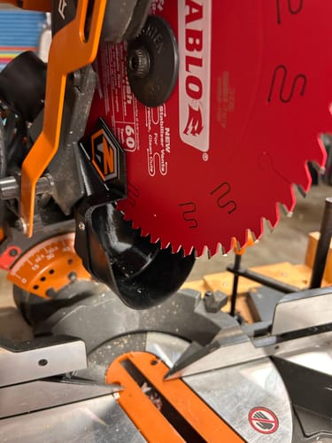 Customer photo review of Ridgid Dual Bevel Miter Saw Dust Collection