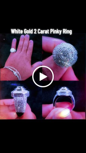 Customer video review of 10K WHITE GOLD 2 CARAT MENS REAL DIAMOND ENGAGEMENT WEDDING PINKY RING BAND