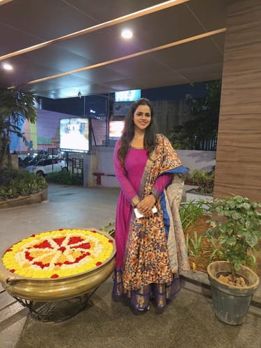 Customer photo review of Vennila Magenta Dress