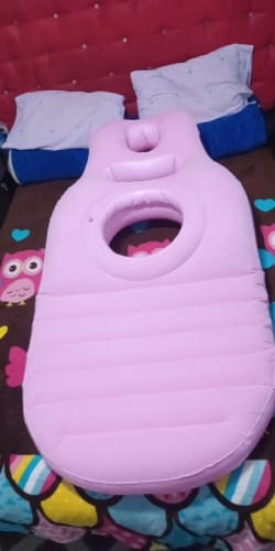 Customer photo review of BellySupport - Die Luftmatraze für entspanntes Bauchliegen in der Schwangerschaft