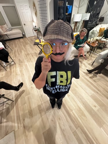 Customer photo review of A Wine Tasting Themed Murder Mystery Game Kit