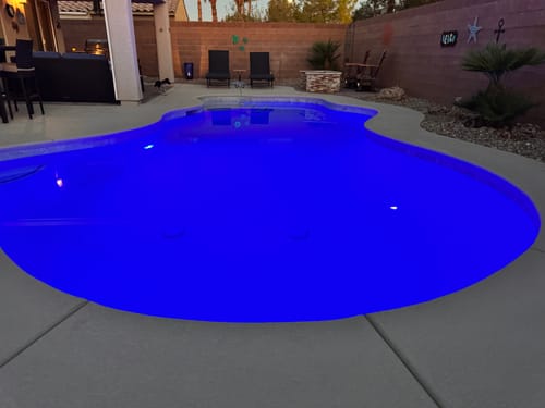 Customer photo review of Pentair IntelliBrite Architectural Series POOL Light, COLOR LED, 120V, 100FT Cord | 602187