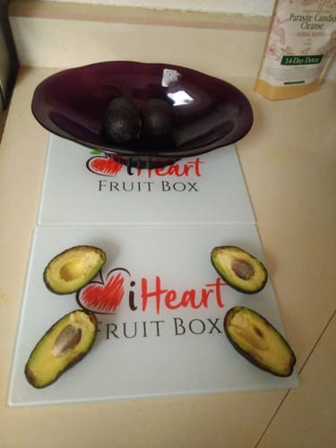 Customer photo review of iHeartFruitBox Glass Cutting Board