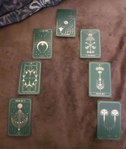 Customer photo review of Fortuna Tarot Deck Emerald Anima