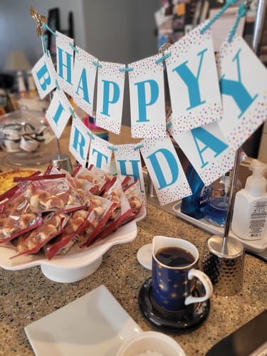 Customer photo review of Confetti Birthday Banner