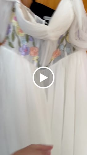 Customer video review of Straps Corset Floral Applique Mini Dress