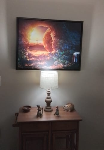 Customer photo review of Cross from the Tomb of Jesus #9 Canvas