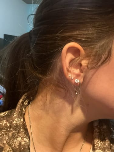 Customer photo review of Classic Six-Claw Moissanite Stud Earrings In Sterling Silver