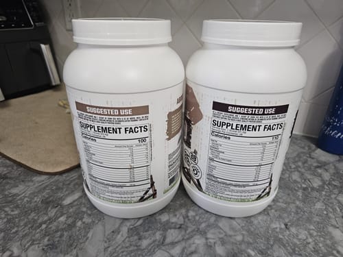 Customer photo review of Axe & Sledge Supplements Farm Fed 100% Whey Protein Isolate - 28 Servings (Chocolate Milkshake)