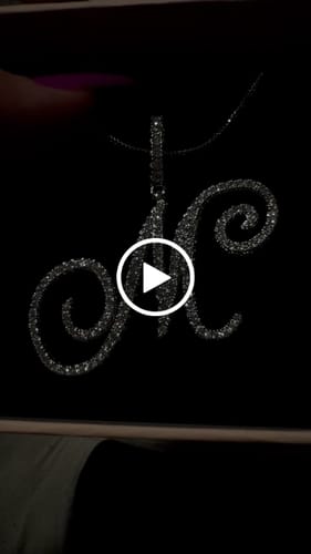 Customer video review of Custom Script initial necklace