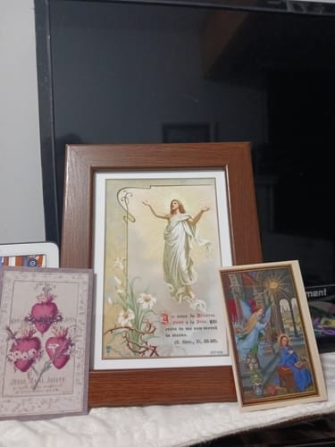 Customer photo review of New! Ascension – "I Am the Resurrection" – Based on a Vintage Italian Holy Card – Catholic Art – Archival Quality