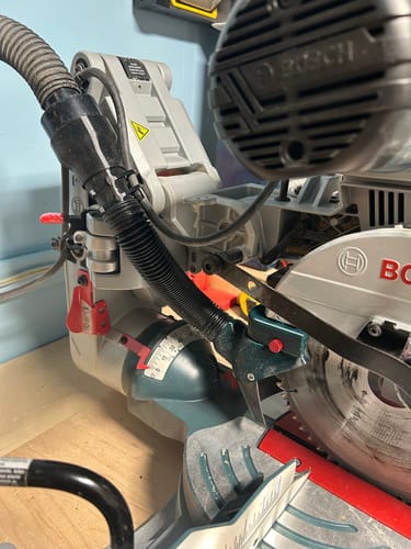 Customer photo review of Bosch Axial Glide Miter Saw Dust Chute (Gen II)