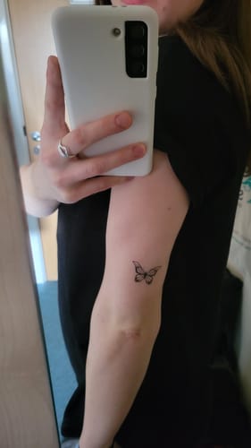 Customer photo review of NEW Mini Butterflies Tattoo