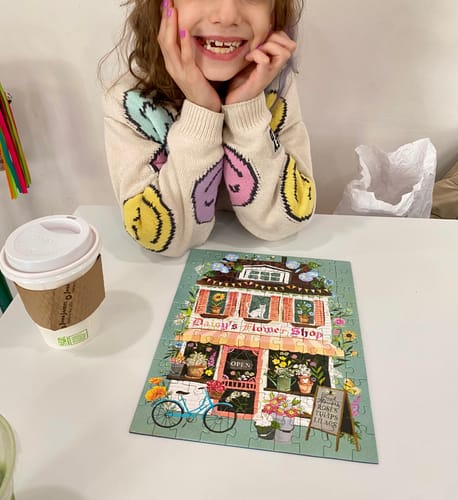 Customer photo review of Daisy's Flower Shop 100 Piece Puzzle Snax