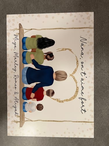 Customer photo review of Affiche Personnalisée - Mamie et Petits-enfants