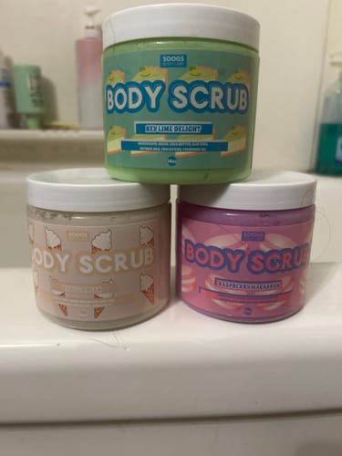 Customer photo review of Key Lime Delight | Foaming Body Scrub