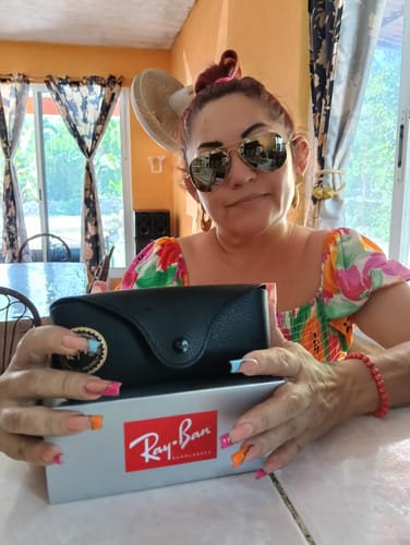 Customer photo review of Lentes De Sol Rb Piloto Aviado Rb3025n Dorado Azul Espejo