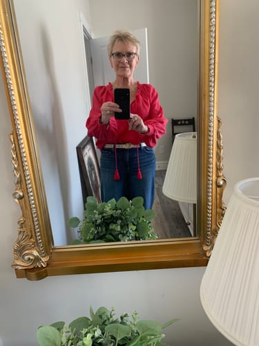Customer photo review of Lovestitch Everleigh Poet Blouse (Watermelon)